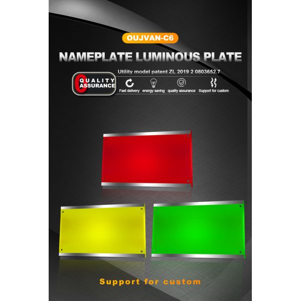 Plaque signalétique en alliage d'aluminium pour équipement LED, indicateur lumineux, indice de rendu des couleurs 80 Ra