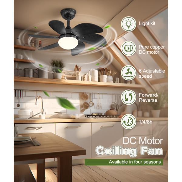 1stshine 6 Blades Ventilador de teto com controle remoto e motor leve DC 2- 1stshine