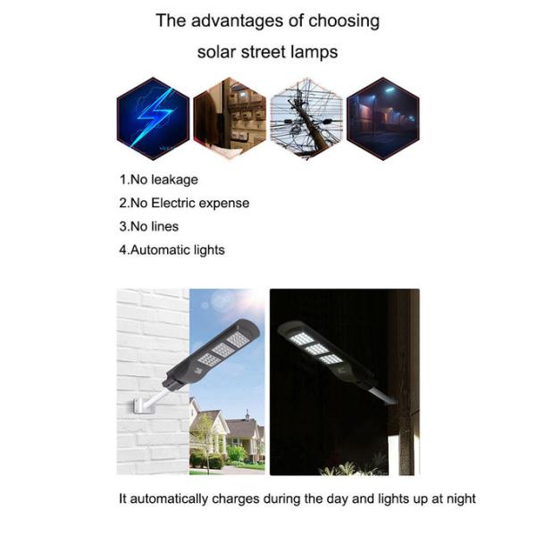 LED solar street lamp Street Light 6500K light control + radar sensor Lens