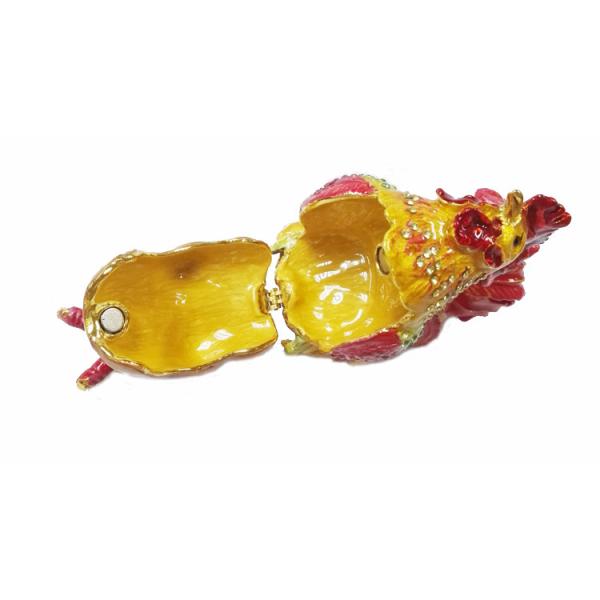 New arts and craft rooster metal jewelry box pewter  rooster trinket box  rooster decorative box