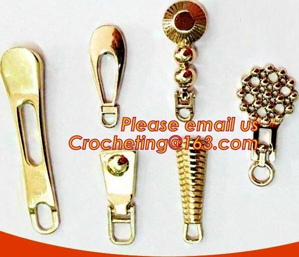 One side Embossed 3D logo, one side engraved logo gold tone garment/apparel metal zipper pull made in china