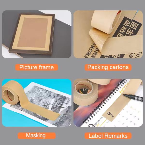 Single Sided Custom BOPP Tape Eco Friendly Kraft Self Adhesive Paper Waterproof