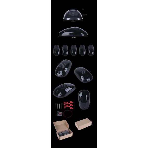 Янтарный светодиодный крышный маркер 5Pcs Дымные линзы Ford 1999-2016 F150 F250