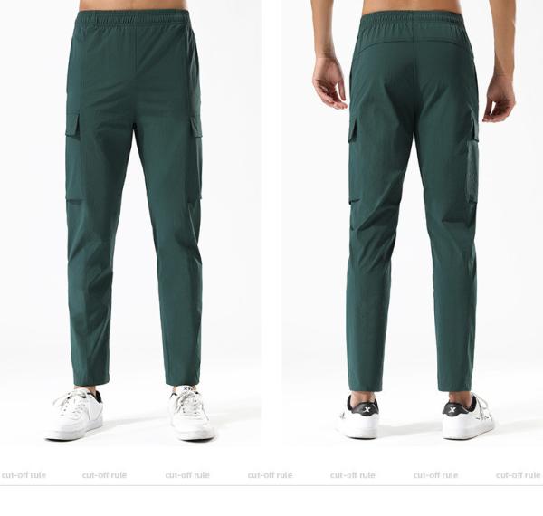                 Men′s Summer Thin Drawstring Hiking Pants Outdoor Loose Straight Leg Work Pants             
