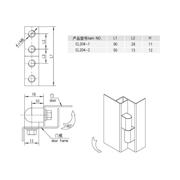 180 Degree Heavy Duty Barrel Hinges Brass