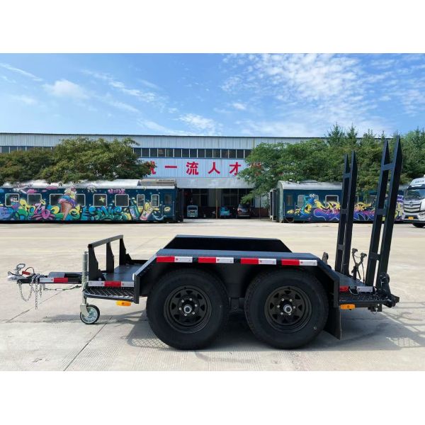 Remorque Tandem Robuste pour Rouleau Compresseur Noir, Charge 3000kg