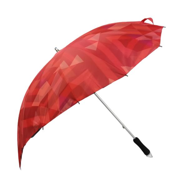 Um guarda-chuva de casamentos de dupla camada, de tamanho personalizado, de forma de coração, de fibra de vidro, para a noiva.