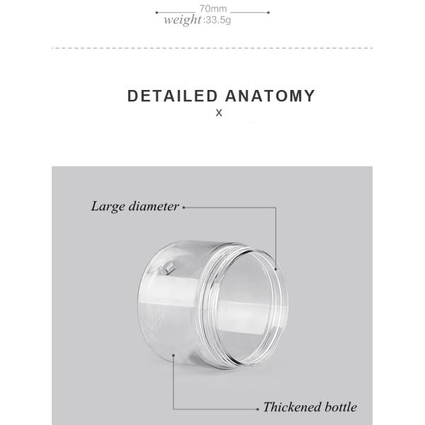 frasco cosmético de 100ml 150ml 200ml 250ml 300ml Amber Black Pet Cream Plastic com a tampa preta branca