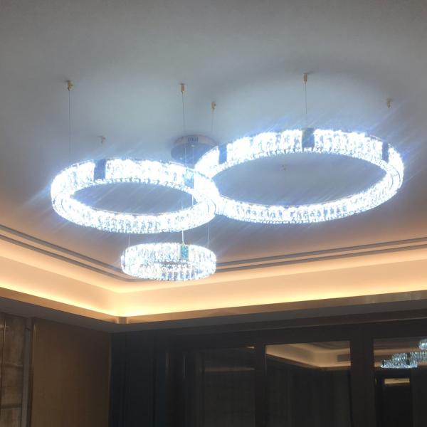 Led Crystal Chandelier For Living Room Creative Design Green Ring Chandelier(WH-CY-236)