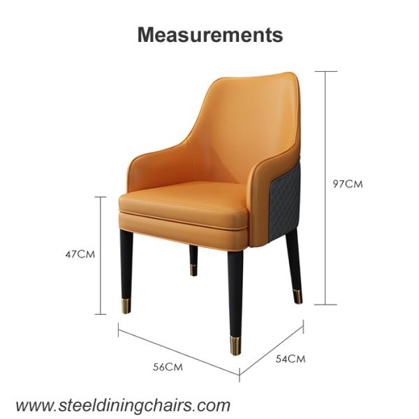970mm Metal Upholstered Dining Chair