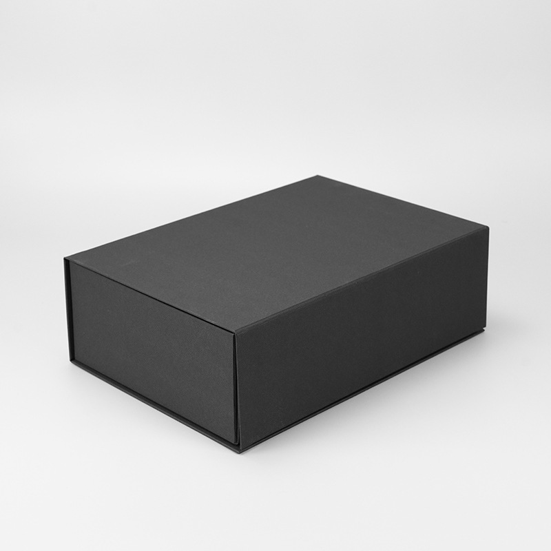 CMYK Full Color Collapsible Magnetic Gift Boxes For Watch Manufacturers Black Foldable Boxes