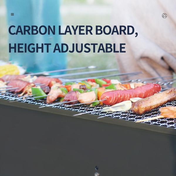 Flame Safety Device Non-Stick Coating BBQ Grill For Outdoor Camping And Charcoal Grills