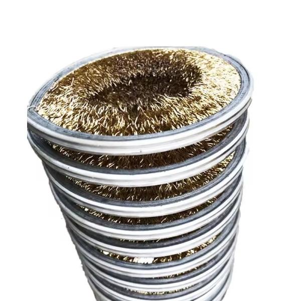 Pincel de tira espiral de aço revestido de latão para tratamento de superfície de limpeza de fios