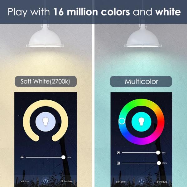 2835SMD LED Chip Wi-Fi RGB LED Bulb with Tuya App Control and Dimmable Function