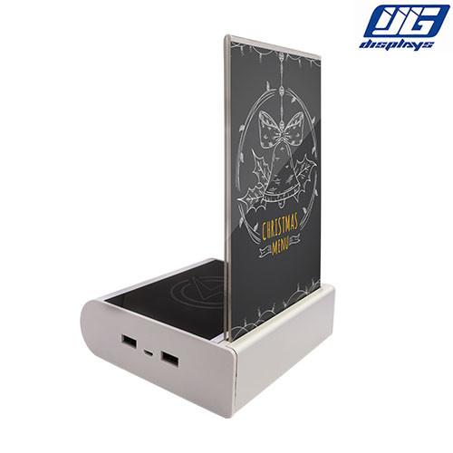 2 Ports Commercial Phone Charging Station , Wireless And Wire Charging Holder Power Bank Tablet Menu For Restaurants