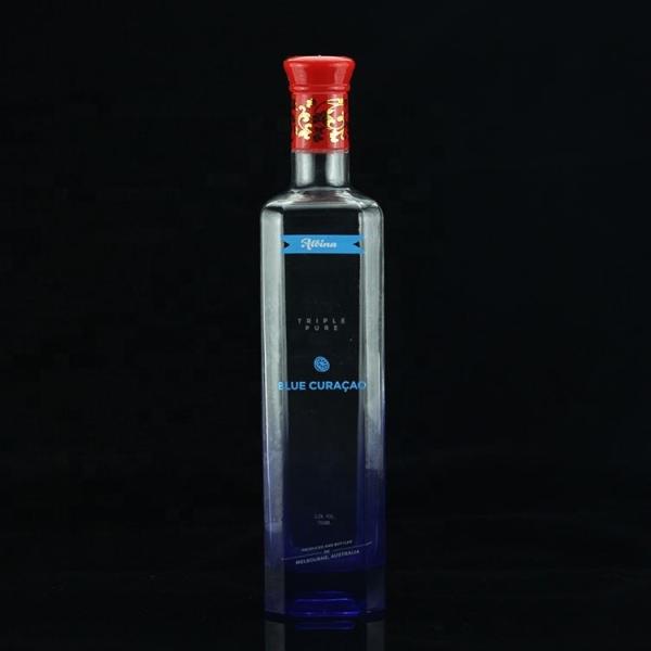 Bottle de vidro de ombro plano para classe Tequila mexicana Vinho licoroso