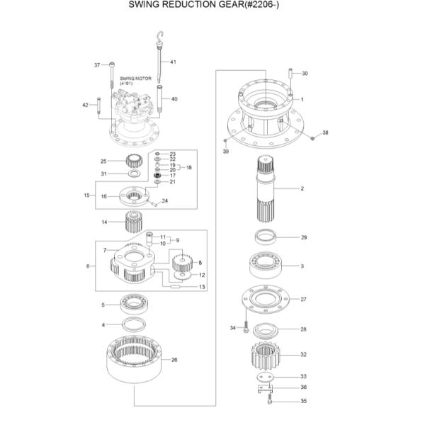 R290L-7 Excavator Swing Gearbox Slewing Gear Box R290 31N8 10180