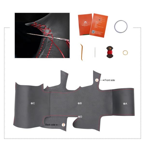 DIY vegan leather steering wheel cover for Holden Colorado Colorado 7 Trailblazer handstitching steering wheel cover