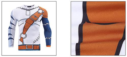 Anti Wrinkle Anime Round Neck Comic Track T Shirts Long Sleeves