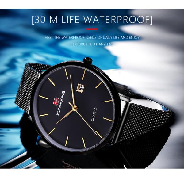 20mm Strap Width Luminous Quartz Stainless Steel Watch