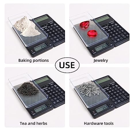 Escala de joyería soportada por OEM 2 en 1 Balanza electrónica digital Balanza de peso con calculadora solar Oro de perlas Pesando portátil