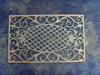 Antique Outdoor Decorative Cast Iron Doormat Rectangle Shape With Openwork Pattern