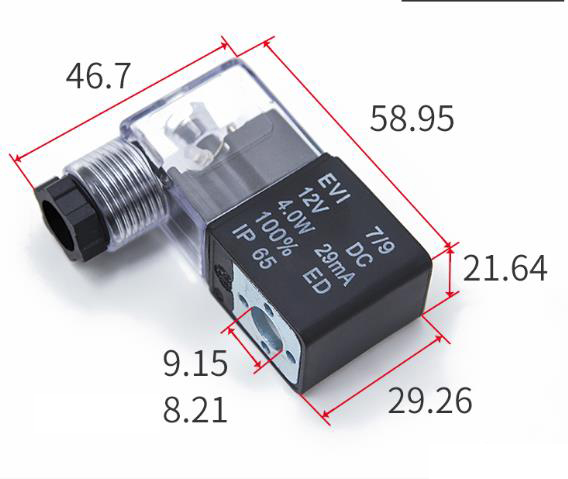 Тип ЭВИ АМИСКО диаметр ДК12В/24В катушки 9 клапана соленоида серии 7/9 АМП 6.3кс0.8 4В пневматический