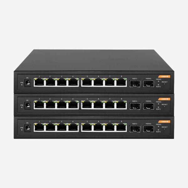 portos RJ45 2G SFP completos espertos fáceis do interruptor 8 10/100/1000M do gigabit da fonte de alimentação de 12V 1A