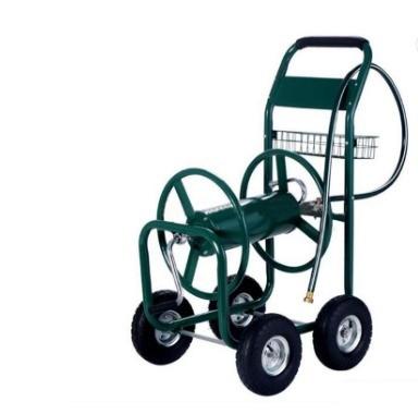 4 Wheel Cart Stainless Steel Water Hose Reel for Easy Garden Watering and Cleaning