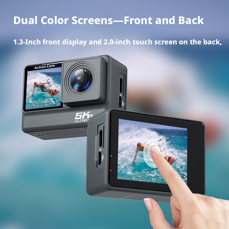 DLC 30M Depth Waterproof 6 Axis Gyro Stabilization  Action Cam Dual Selfie Screen WiFi Mobile Control Outdoor Sports Camera
