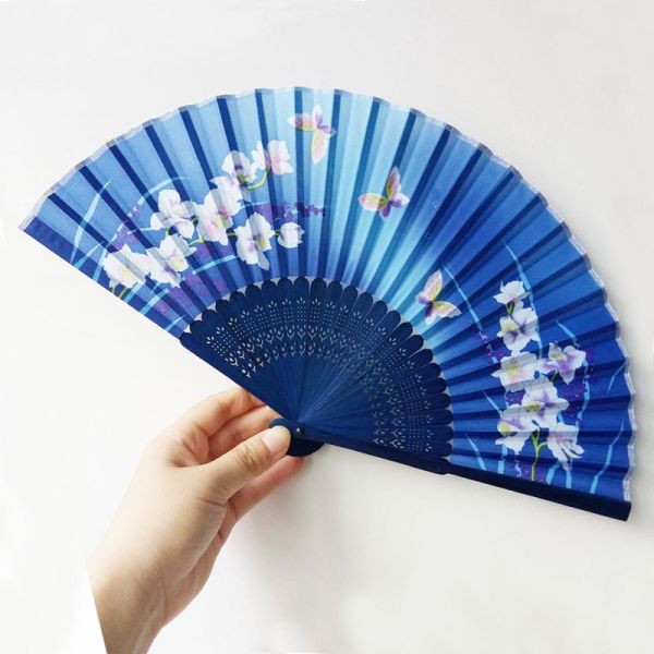 [I AM YOUR FANS] Sufficient Stock! Nice Silk Fabric Bamboo Ribs Fans butterfly Sakura Japanese Wedding Gift Floding Hand Fan