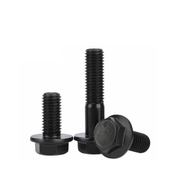 Stainless Steel Carbon Material Flange Bolts Black Oxide Zinc Finish DIN6921 M6/M8/M10 35mm Grade 8.8/10.9