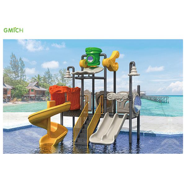 Free Custom Design Kids Water Slide Splash Water Park Equipment 350*350*470CM