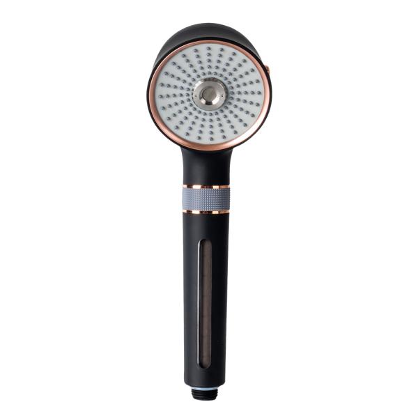 Luxury Black Rose Gold Micro Nano Bubble Shower Head with 3 Spray Modes and Water Saving Technology