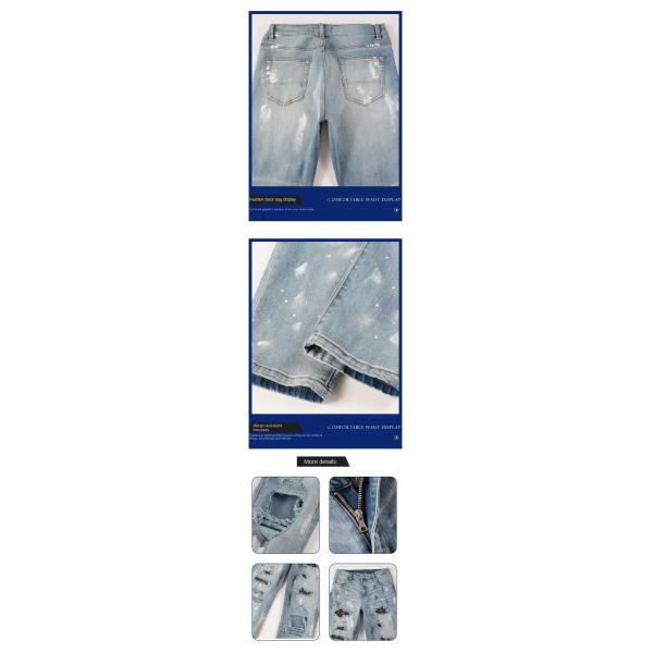 Rhinestone Denim Fashion Crystals Rivets Bootcut Jeans with Washable Material
