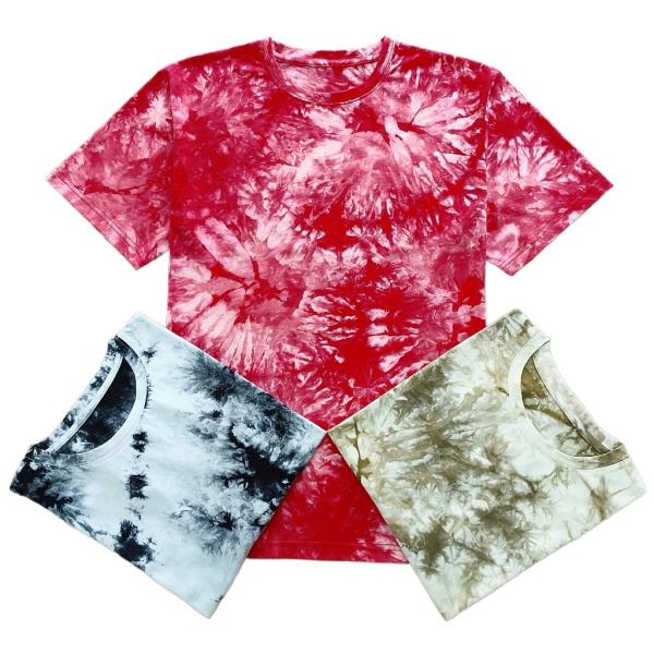 Adults Tie Dye Printing Men's T-shirt with Soft Hand Feel and 100% Cotton Fabric