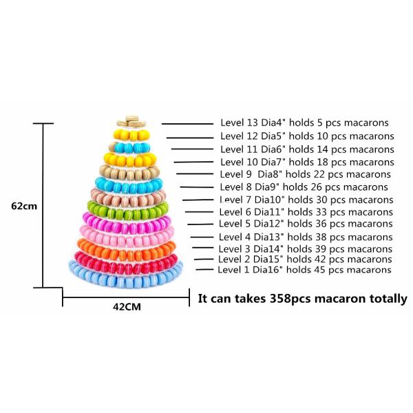 13 стойка пирожного свадьбы Macaron упаковывая белых 62cm яруса больших пластиковых