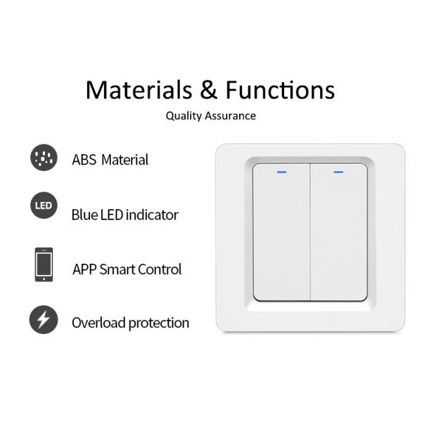 Публикация потребителя умного переключателя кнопки 240V Zigbee RF433Mhz Tuya Multi