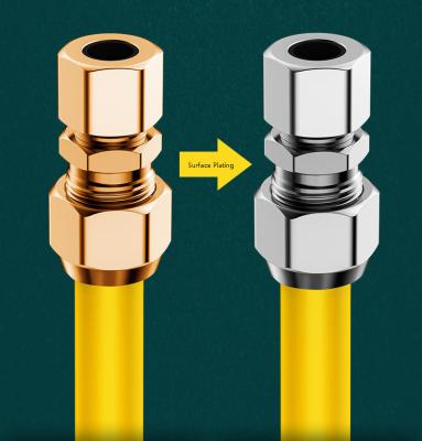 800mm Natural Gas Tubing Yellow high safety with 2 Male Fittings