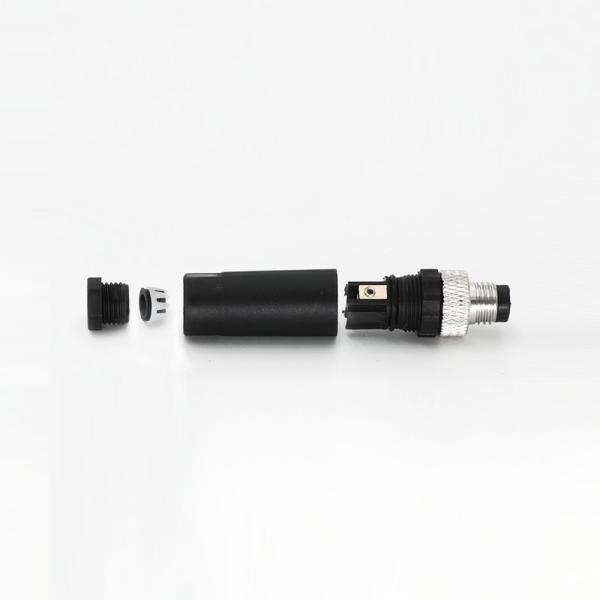 KRONZ M8 Circular Connector with Alloy Material Black Push Locking for Field Wirable Applications