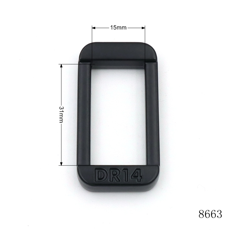 Zinc Alloy Rectangle Square Loop Buckle 31mm Inner Height Black Metal Strap Keeper Bag Hardware for Handbag Backpack Webbing