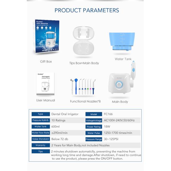 Вода Flosser Irrigator воды Nicefeel чистая устная для зубов очищая аттестованный CE
