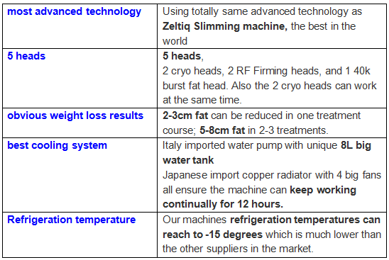 4 big handles Great weight loss-15 ~5Celsuis degree machine cryolipolysis