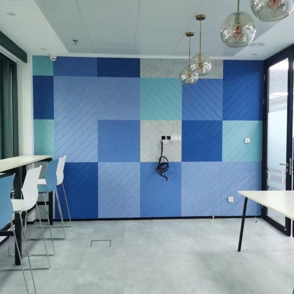 Sound Absorbing Fire-proof Acoustic Panel CE Certificate Wall Ceiling Polyestercolorful PET Acoustic Panel With Low Price