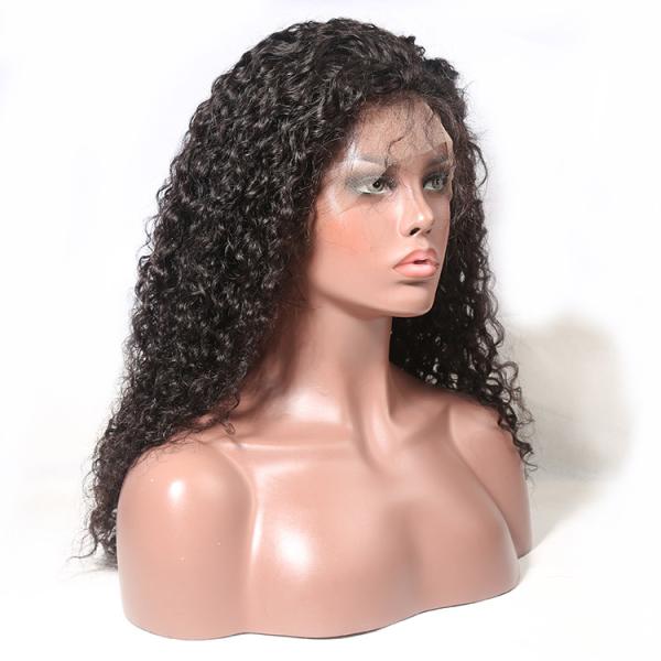 Natural Color Italian Black Human Hair Wave Front Lace Wigs For Women