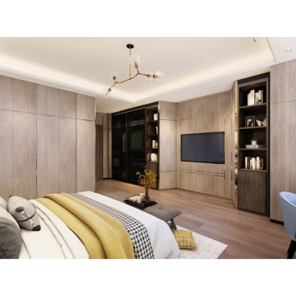 Минималист Диагональный разрез Телевизор Стенный детский гардероб Деревянный зерно Нержавеющая сталь