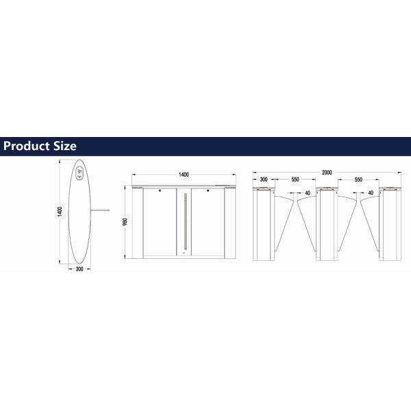 Running Stable Access Control Turnstile No Mechanical Impact Flap Barrier Gate