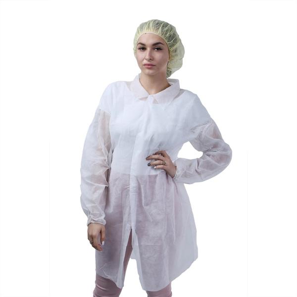 25GSM PP Nonwoven Disposable Lab Gown With Hook And Loop