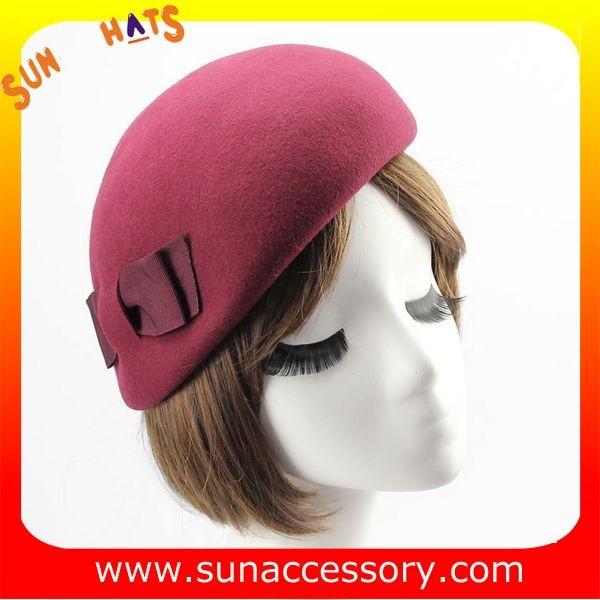 Hot sale Fashion 100% Australia wool felt ladies beret hats ,Red beret  hats with adjustable band