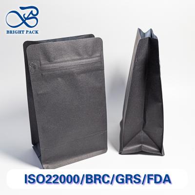 Food Safety Grade Blank Black Kraft Paper Bags Plain Unprinted Custom Branding Wholesale.